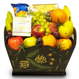 Gourmet Fruit Baskets with cheese