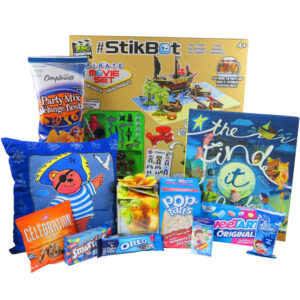 Stickbot Pirate Game Set with book, glow pillow and sweets.