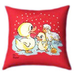 Ducks and sheep Glow Pillow 12″x 12″ ass. color +$19.95